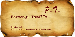 Pozsonyi Tamás névjegykártya